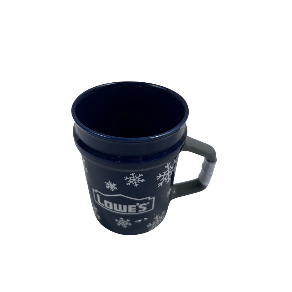 Lowe's Coffee Mug 12oz Blue Snowflake Logo Holiday Promotional Cup‎ Unisex